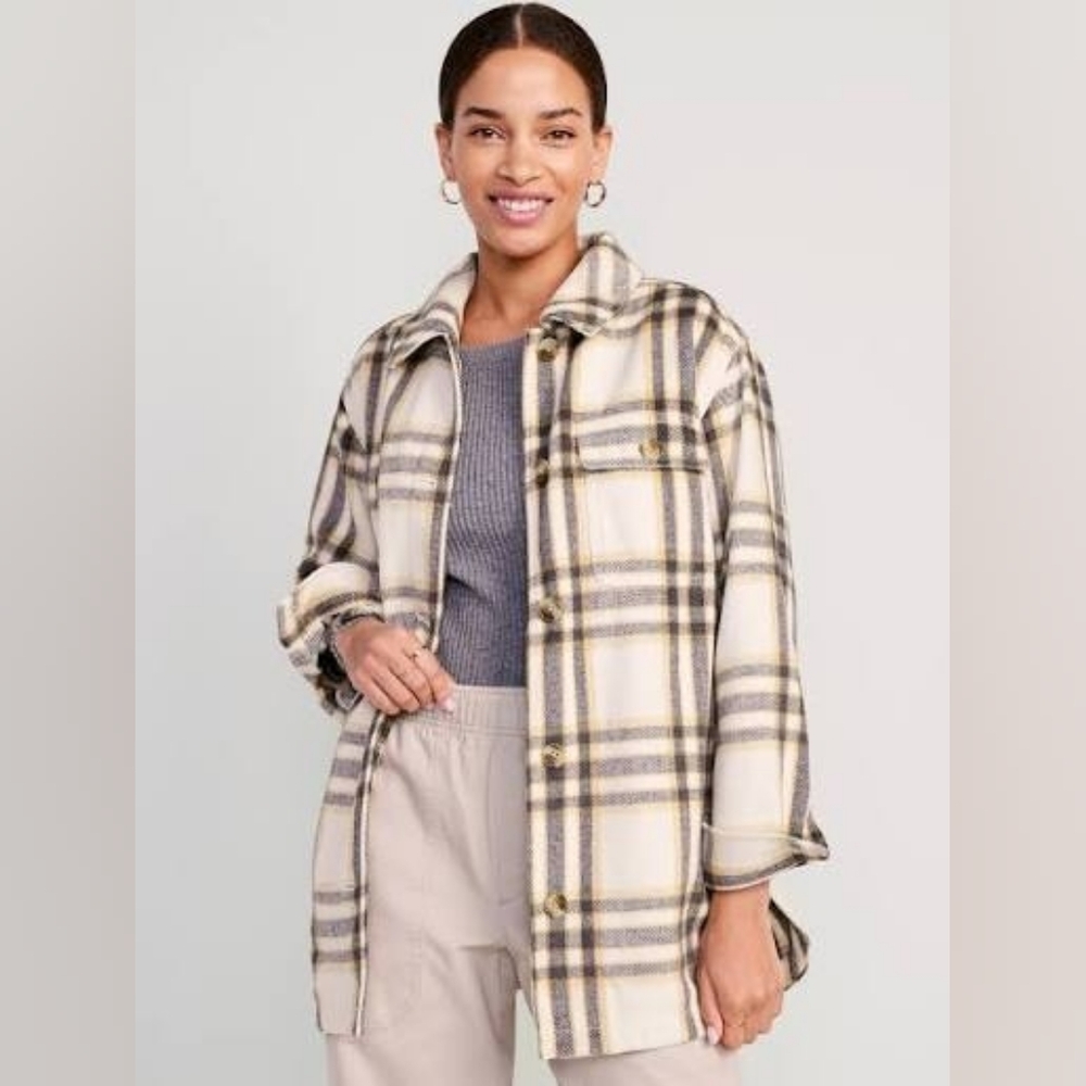 Old Navy Oversized Soft Brushed Shacket Size L Tall